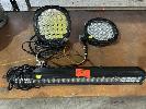 29 · 2 x LED SPOTLIGHTS, CABLES, 1 BRACKET MISSING, 18cm DIAMETER, STEDI 66cm LED LIGHT BAR
