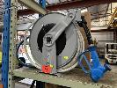 34 · RETRACTABLE HOSE REEL, HOT WATER, RAMEX, MOD: HR1000, 15m, GREY STEEL WITH PISTOL GRIP NOZZLE
