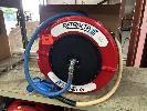 40 · RETRACTABLE HOSE REEL, HOT WATER, MACNAUGHT, MOD: WH415R-01, 150 PSI, RED WITH PISTOL GRIP NOZZLE