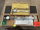 150 · 2 x SLIDING VERNERS, DIAL INDICATOR, SMIEC 150mm & MITUTOYO 300mm IN TIMBER CASES