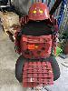 SAMURAI ARMOUR & HELMET, REPLICA, RED PVC