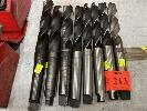 213 · ASSORTED M/T DRILL BITS, 5 @ 1 11/64", 1 @ 1 1/2", 1 @ 35mm & 1 @ 37.5mm