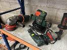255 · METABO HAMMER DRILL, BE7516,, BOSCH ROUTER, PDF400A & 9" ANGLE GRINDER, WITH WIRE WHEEL,, 240V NO GST