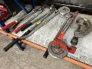 265 · PIPE BENDERS, MANUAL, ASSORTED SIZES INCLUDING, MALCO 1/2", IMPERIAL 1/2", 1 x 5/8" &, ROTHENBERGER 3/4" WITH HI DUTY PIPE CUTTER