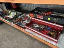 270 · HAND TOOLS & TOOL BOXES INCLUDING RIVET GUN, MARSON HP-2, HOLE SAW SET, 25 PIECE, HOLE PUNCH SET, BOLT CUTTERS, SOCKET SET, ROTHENBERGER 3/8" DRIVE ETC, 1 x SHELF