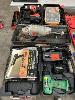 289 · OZITO 9" GRINDER,, HITACHI & B&D CORDLESS DRILLS,, WALL ANCHOR SET, CRAFT RIGHT & TIMING LIGHT NO GST