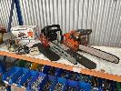 318 · 2 x CHAINSAWS, HUSQVARNA 36 & ROCKWELL, RG8383, PETROL WITH ROCKWELL CHAIN SHARPENER, 240V NO GST