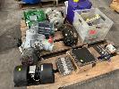 340 · 2 x ELEC MOTORS, STARTER MOTOR, FLUID PUMP, HYDRAULIC PUMP, CLAMP ASSEMBLIES, ECU, ETC, 1 x PALLET NO GST