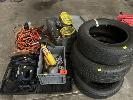 342 · POWER TOOLS INCLUDING GMC SANDER & JIGSAW, 240V, EXTENSION CORDS, CAULKING GUNS, MAP TORCH, TOOL BOX & TYRES, 1 x PALLET