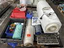 349 · STEP LADDER, LITTLE JUMBO, WATER COOLER, POLY PARTS DRAWERS & MOUNTING RACK, ROLL OF PLASTIC, ETC, 1 x PALLET