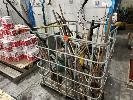 361 · LINE TRIMMER, STIHL F581, 2 x GARDEN PUMP SPRAY UNITS, SHOVELS,, BREAKER BARS, RAKES, AXES, ETC, 1 x STEEL MESH CRATE