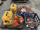 2 x LIFEGUARD 7 POWER SUPPLY UNITS,, 3 x 240V RCD POWER BOXES, ASSORTED,, 415V & 240V EXTENSION CORDS, 1 x PALLET