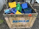 386 · POLY PART DRAWERS, LAMSON-FIX,, ASSORTED SIZES & COLOURS, CONTENTS OF TIMBER CRATE