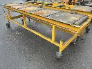 397 · HEAVY DUTY STEEL WORK TROLLEY, 3040 X 680 x 850mm (H), PLATE STEEL TOP WITH ROLLERS
