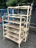 410 · 3 x STEEL SHELF UNITS,, 1050 x 1400mm (H), 1200 x 1850mm (H) & 900 x 2100mm (H)