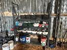 47 · QTY IRRIGATION FITTINGS, BENCH, RACK, LADDER, FRIDGE, MICROWAVE, ETC.