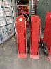 7 · 10 x RED METAL HAND TROLLEYS, SOLID WHEELS