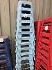 11 X Light Blue Metal Bar Stools, 650mm (H)