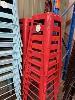 16 X Red Metal Bar Stools, 650mm (H)