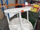 8 X White & Poly Circular Tables, 950mm Diameter X 710mm (H), 1 X Stillage