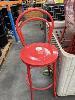 10 X Red Metal High Bar Stools
