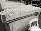 60 X White Plastic Americana Folding Chairs, 1 X Stillage & Contents