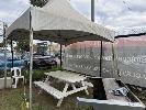 147 · BAYTEX PAGODA STRUCTURE, 3 x 3m, WHITE VINYL ROOF WITH ALUMINIUM TUBE FRAME