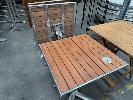 4 X Fold Up Steel Frame Timber Top Tables, 600 X 600mm