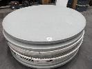 12 x PLASTIC FOLD UP CIRCULAR DINING TABLES, 1800mm