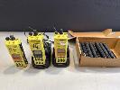 252 · 3 x MOTOROLA XTS 5000R HAND HELD 2-WAY RADIOS (NO ANTENNAS) WITH 2 x DESKTOP CHARGERS & ASST SPARE BATTERIES