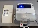 Projector, Epson Eb-470 Ultra Short Throw 3lcd, 2,600 Lumens, 1,733 Normal & 17 Eco Hours Showing With Remote & Wall Mount Bracket, S/N:Qvwf250038l