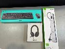 221 · LOGITECH MK120 USB KEYBOARD & MOUSE COMBO,, LOGITECH H540 USB HEADSET,, BELKIN SURGE MASTER 6-OUTLET SURGE PROTECTOR POWER BOARD, (ALL SEALED IN BOX)