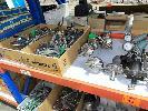 46 · 60 (APPROX) x ASSORTED USED SPRAY GUNS & REGULATORS, CONTENTS 1 x SHELF