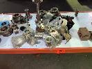 159 · ASSORTED COUPLERS, BEARING STAND & BEARINGS, 2 x LOCK BOXES