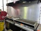 174 · STAINLESS STEEL BENCH, 2400 x 700mm,, 4 DOOR, 2 DRAWER, SPLASHBACK & OVERHEAD LIGHT