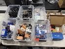 6 X Small Tubs Nhp Nline Isolators, Spade Crimps, Cables, Power Supplies, Batteries Etc