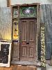 1 · OREGON ENTRANCE SET, CRICKET BAT DOOR, LEADLIGHT GLASS, 2755 x 1285mm, EARLY 1900'S