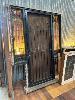 3 · CEDAR ENTRANCE SET, METAL SCREEN, LEADLIGHT GLASS, 2225 x 1375mm, REPRODUCTION, CIRCA 1980'S