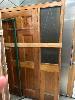 9 · OAK ENTRANCE SET,, LEADLIGHT, 2670 x 1810mm, CIRCA 1930'S