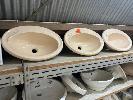 Set 3 Oval Ceramic Sinks, Pink