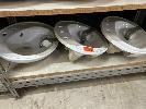 SET 3 OVAL CERAMIC SINKS, WHITE
