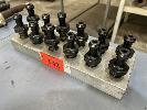 142 · 12 x BT50 TOOL HOLDER PULL STUDS, WITH ALLOY BLOCK HOLDER