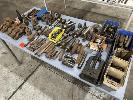 173 · ASSORTED MACHINIST TOOLING INCLUDING LIVE CENTERS, VICE, 120mm, CHUCKS, BT30 TOOL HOLDERS, LATHE CUTTERS, M/T ADAPTORS, 4 x NIKKEN CLAMP BLOCKS, ETC