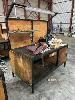 Work Bench, Steel Frame, 2 Tier With Backboard, Overhead Lighting & Vice, 150mm