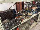 191 · ASSORTED TOOLS INCLUDING CABLE CUTTERS, PIPE WRENCH, TAP & DIE SET, PNEUMATIC DISC SANDER, ETC, 1 x SHELF