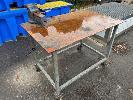 200 · WORKSHOP TABLE, 1230 x 800 x 900mm (H), PLATE STEEL TOP, MOBILE WITH IRWIN VICE, 150mm
