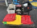 206 · QUANTITY FITTINGS SUIT WHEELIE BINS, INCLUDING WHEELS, LIDS, WHEEL AXLES, ETC, 1 x PALLET