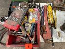 4 · ASSORTED TOOLS, HAND NUITERS, 2 & 3 LEG GEAR PULLERS, PIPE WRENCH & GREASE GUN NO GST