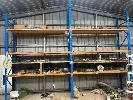 62 · 3 x BAYS DEXION PALLET RACKING, 14 x CROSS BEAMS, 2600mm, 5 x UPRITES, 3500mm, WITH PALLET RACKING WORK BENCH