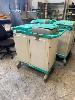 17 · LAUNDRY CLEANING TROLLEY ON CASTOR WHEELS WITH 2 x BINS, CLEANING BUCKETS, ETC, , **SUBJECT TO INSURANCE CLAIM, BUYER TO INSPECT** NO GST